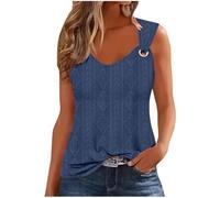 Keepink Summer Tank Tops Women Knitted Jacquard Strappy Sleeveless Vest Top Solid Colour Loose Fit Tank T-Shirt Casual Baggy Tunic Blouse Basic Ladies Tees Going Out Holiday Outfits