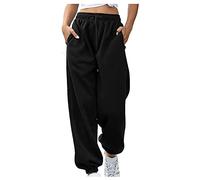 Keepink Sweatpants Womens High Elastic Waisted Baggy Joggers Casual Wide Leg Trousers Thermal Winter Warm Bottoms Sport Active Workout Jog Pants with Pockets Loungewear Clearance