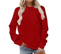 Keepink Sweatshirt for Women UK Plus Size 8/18 Long Sleeve Simple Solid Jumpers Casual Loose Elegant Pullover Trendy Crew Neck Shirt Ladies Tops Lightweight Hoodies Regular Sweat Shirts