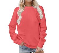 Keepink Sweatshirt for Women UK Plus Size Long Sleeve Top Solid Elegant Jumper Loose Casual Pullover Blouse Basic Crew Neck T Shirt Ladies Tops Lightweight Athletic Sweat Shirts