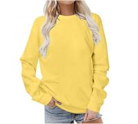 Keepink Sweatshirt for Women UK Plus Size Long Sleeve Top Solid Elegant Jumper Loose Casual Pullover Blouse Basic Crew Neck T Shirt Ladies Tops Lightweight Athletic Sweat Shirts