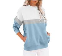 Keepink Sweatshirts for Women UK Clearance Long Sleeve Crew Neck Pullover Tops Solid Dressy Casual Blouse Elegant Fall Winter Pocket Sweatshirt Classic Sweat Shirts Regular Jumper 8/16