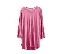 Keepink T Shirts for Women UK Oversized Modal Cotton Tops Plain Round Neck Short Sleeve Tshirts Baggy Tunic Top Shirts Sleepwear Loungewear Pulllover Blouses Plus Size 14-22