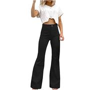 Keepink Trousers for Women UK Flared Fit Long Corduroy Flared Pants with Pockets Bell Bottom Vintage 70S Style Stretchy Mid Waist Ladies Bootcut Bell Bottom Flares Pants