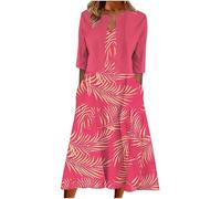 Keepink Two Piece Dress Suits for Women UK Printed V-Neck Sun Dresses with Half Sleeve Cardigan Tops Set Elegant Summer Outfits Work Office Wedding Guest Bridesmaid Dresses UK 8-16