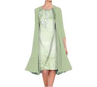 Keepink Two Piece Dresses Sets for Women Casual Sleeveless Cami Dresses and 3/4 Sleeve Shawl, Summer Boho Maxi Dress + Beach Cover Up Two Piece Outfits Ladies Elegant Wedding Guest Dress Suits