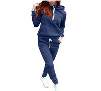Keepink Two Piece Tracksuit Sets for Women Plain Long Sleeve Hooded Pullover + Baggy Jogger Sweatsuits Set with Pockets Leisure Ladies Track Suits Activewear Fall Winter Clothes Sale