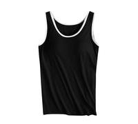 Keepink Vest Tops with Built in Bra for Women UK Sleeveless Cami Vests Ladies Summer Slim Tank Tops Casual Stretch T Shirts Sports Gym Fitness Tracksuit Tee Activewear Homewear