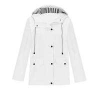 Keepink Waterproof Jackets Women Full Zip Rain Jackets with Hood Lightweight Casual Trench Coat Outdoor Travel Hiking Windbreaker Ladies Raincoats Plus Size 8-22 UK Clearance
