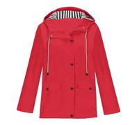 Keepink Waterproof Jackets Women Full Zip Rain Jackets with Hood Lightweight Casual Trench Coat Outdoor Travel Hiking Windbreaker Ladies Raincoats Plus Size 8-22 UK Clearance