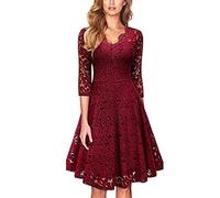 Keepink Wedding Guest Dresses for Women UK Chiffon Lace Applique Short Sleeve Midi Dresses Elegant V Neck Wrap Dress Swing Dress Formal Evening Party Gown Bridesmaid Dresses Sale