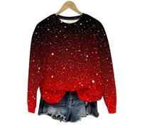 Keepink Woman's Jumper UK Baggy Long Sleeve Round Neck Tops Funny Gradient Color Sweatshirt Lightweight Casual Pullover Loose Tunic Sweater Fashion Clothes Sporty Gym Shirts