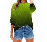 Keepink Woman's Jumper UK Baggy Long Sleeve Round Neck Tops Funny Gradient Color Sweatshirt Lightweight Casual Pullover Loose Tunic Sweater Fashion Clothes Sporty Gym Shirts