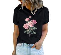Keepink Women Tops UK Funny Heart Graphic Cotton T Shirts Loose Short Sleeve Crewneck Top Casual Basic Shirts Tee Cute Athletic Tshirts Ladies Pullover Jumper Valentine's Day Blouses