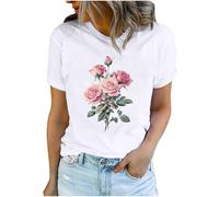 Keepink Women Tops UK Funny Heart Graphic Cotton T Shirts Loose Short Sleeve Crewneck Top Casual Basic Shirts Tee Cute Athletic Tshirts Ladies Pullover Jumper Valentine's Day Blouses