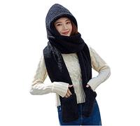 Keepink Women Winter Hat Scarf Gloves Set Warm Fleece Cap Women's Neck Gaiter Set Double Layer Integrated Hat Scarf Mitten All In One Cover Ultimate Protection for Cold Weather