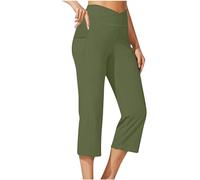 Keepink Women's Activewear Trousers Straight Wide Leg with Pockets Yoga Pants Stretch Work Tracksuit Bottoms Gym Joggers Causal Tummy Control Lounge Pants Regular Fit