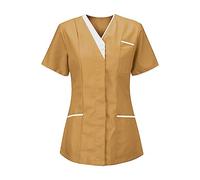 Keepink Women's Blouses & Shirts Casual Summer Tops Working Uniform Shirts Nurses Uniform Clinic Carer Protective Clothing Top Nurse Health Nurse Clinic Maid Protective Plus Size 8-20