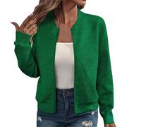 Keepink Womens Bomber Jackets Casual Stand Collar Full Zip Coats Plain Quilted Lightweight Jacket Long Sleeve Sweatshirt Dressy Tops Fall Fashion Short Cardigan Outerwear S-XXL Sale