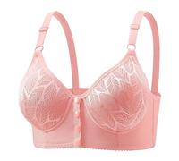 Keepink Womens Bras Front Fastening Minimiser Bras Convenient Comfort Bralettes Jacquard Posture Bra Full Support No Underwire Bras Push Up Bra for Large Breasts Plus Size 36/46