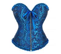 Keepink Women's Bustiers & Corsets Gothic Jacquard Bustier Bodyshaper Top Classic Lace up Waist Cincher Zip Up Tummy Control Shapewear Plus Size Overbust Corset 8-20 UK Clearance