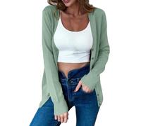 Keepink Womens Cardigans Long Sleeve Lightweight Cardigan Button Down V Neck Ribbed Knit Shrugs Jumper Solid Soft Casual Open Front Tops Ladies Outerwear Classic Sweater Large 8-18 UK