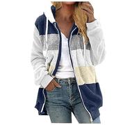 Keepink Women's Coats Large Size 8/22 UK Ladies Fleece Jackets Full Zip Long Sleeve Hoodie Fall Winter Fuzzy Coats with Pocket Soft Comfy Warm Overcoat Outwear Tops Cute Xmas Jumpers