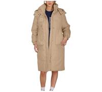 Keepink Women's Coats Winter Down Jackets Ladies Thick Parka Overcoat Winter Windbreaker Warm Puffer Quilted Jacket Casual Long Hoodies Elegant Outwear with Detachable Hood UK 14-22