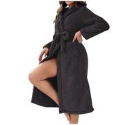 Keepink Womens Dressing Gown Lightweight Warm and Cosy Robes Fluffy Super Soft Hooded Bathrobe Plush Fleece Shawl Ladies Housecoats Loungewear Long Robe Nightwear UK Clearance