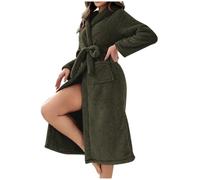 Keepink Womens Dressing Gown Lightweight Warm and Cosy Robes Fluffy Super Soft Hooded Bathrobe Plush Fleece Shawl Ladies Housecoats Loungewear Long Robe Nightwear UK Clearance