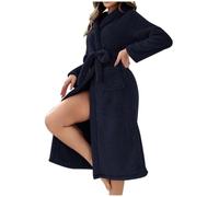 Keepink Womens Dressing Gown Lightweight Warm and Cosy Robes Fluffy Super Soft Hooded Bathrobe Plush Fleece Shawl Ladies Housecoats Loungewear Long Robe Nightwear UK Clearance