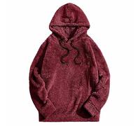 Keepink Women's Fuzzy Hoodies Oversized Long Sleeve Sherpa Pullover Fuzzy Fleece Drawstring Sweatshirt Plain Fluffy Coat Tops Sport Athletic Cozy Hooded Jumpers Casual Loose
