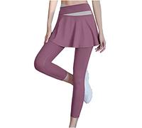 Keepink Women's Leggings with Skirt Soft Elastic High Waisted Leggings for Workout Running Pants Leggings Skirted Active Trousers for Gym Yoga Sport Tennis Pants UK Sales