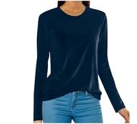 Keepink Womens Long Sleeve Tops Round Neck Vintage Velvet Blouse Solid Color Elegant Velour Pullover Dressy Casual Tunic Shirts Baggy Tees Party Work Office Jumpers Plus Size 10-20