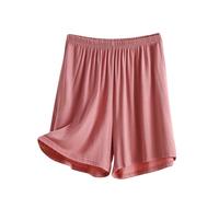 Keepink Womens Pyjamas Shorts Elastic Waist Boxers Shorts Super Soft Comfy Sleeping Shorts Solid Lounge Bottoms for Yoga Gym Running, Summer Pj Shorts for Women Sleepwear