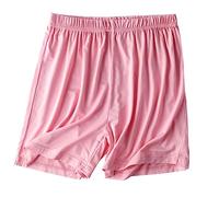 Keepink Womens Pyjamas Shorts Elastic Waist Boxers Shorts Super Soft Comfy Sleeping Shorts Solid Lounge Bottoms for Yoga Gym Running, Summer Pj Shorts for Women Sleepwear