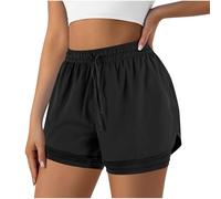 Keepink Womens Running Gym 2 in 1 Sports Shorts Quick Dry Fitness Shorts for Workout Training Yoga Jogging Pilates Bottoms Athletic Cycling Short Pants with Liner Clearance