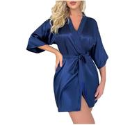 Keepink Women's Satin Robes Silk Kimono Bath Robes Cosy Sexy Short Dressing Gowns Lightweight Nightdress Bridesmaid Wedding Robes Sleepwear Elegant Loungewear for Special Nights Getting