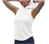 Keepink Women's Sleeveless Hooded Tank Tops Quick Dry Lightweight Gym Vest Top Loose Fit Sports Pullover Summer Casual Fitness Sportswear Round Neck Hoodies for Yoga Running Workout
