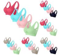 Keepink Women's Sports Bras Multipack 4 Packs High Impact Ladies Bras Non Wired Full Support Everyday Bras for Women Plus Size UK S-6XL