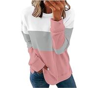 Keepink Womens Sweatshirt Sale Clearance Striped Colour Block Jumpers Classic Crew Neck Pullover Dressy Loose Jumper Baggy Tunic Shirts Active Sweat Shirt Christmas Ladies Tops