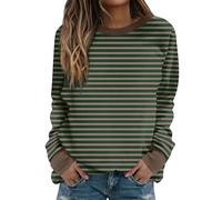 Keepink Women's Sweatshirts UK Long Sleeve Striped Tunic Tops Crewneck Casual T Shirts Loose Fit Lightweight Jumpers Dressy Pullover Y2k Fall Sweat Shirts Plus Size 8-22 Clearance