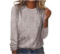 Keepink Womens Tops Long Sleeve Loose Tunic Blouses Fashion Printed Casual Crew Neck T Shirts Dressy Work Blouses Going Out Shirts Fall Winter Basic Sweatshirts Ladies Pullover