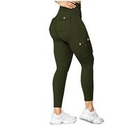 Keepink Womens Trousers Cargo Yoga Leggings High Waist Tummy Control Workout Gym Pants Slim Stretch Butt Lifting Legging with Pockets Tights Tracksuit Bottoms UK Plus Size 8-16 Sale