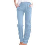 Keepink Work Trousers Women Casual Elastic Waist Pull On Jeans Lightweight High Waisted Stretch Denim Pants Soft Cozy Wide Leg Jeggings Loose Fit Gym Long Pant Active Bottoms