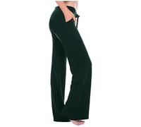Keepink Yoga Leggings Women Straight Wide Leg Elasticated Waist Joggers Causal Gym Pants Elegant Work Trousers Cotton Tracksuit Bottoms Baggy Sweatpants UK 8-20 Petite/Regular/Tall