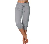 Keepink Yoga Shorts Women Smart Knee Length Shorts Sweatpants Summer Athletic Cropped Joggers Slim Drawstring Elastic Waist Shorts Workout Tracksuit Bottoms Casual Shorts Sale