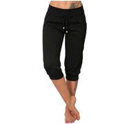 Keepink Yoga Shorts Women Smart Knee Length Shorts Sweatpants Summer Athletic Cropped Joggers Slim Drawstring Elastic Waist Shorts Workout Tracksuit Bottoms Casual Shorts Sale