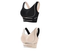 Keepink Yoga Sports Bras Front Cross Side Buckle Push Up Bra High Support Wireless Bras Wide Straps Full Coverage Bralette Plus Size for Large Breasts Everyday Shapewear