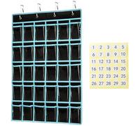 KEEPJOY Classroom Pocket Chart Organizer,Cell Phones Calculator Holder for Classroom Storage, Hanging Wall Door Calculator Phone Caddy for Classroom. (30 Pockets-Black)